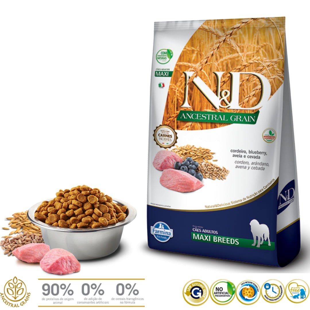 N&D Ancestral Grain Cordero Adulto Maxi 10.1kg - Cosmos