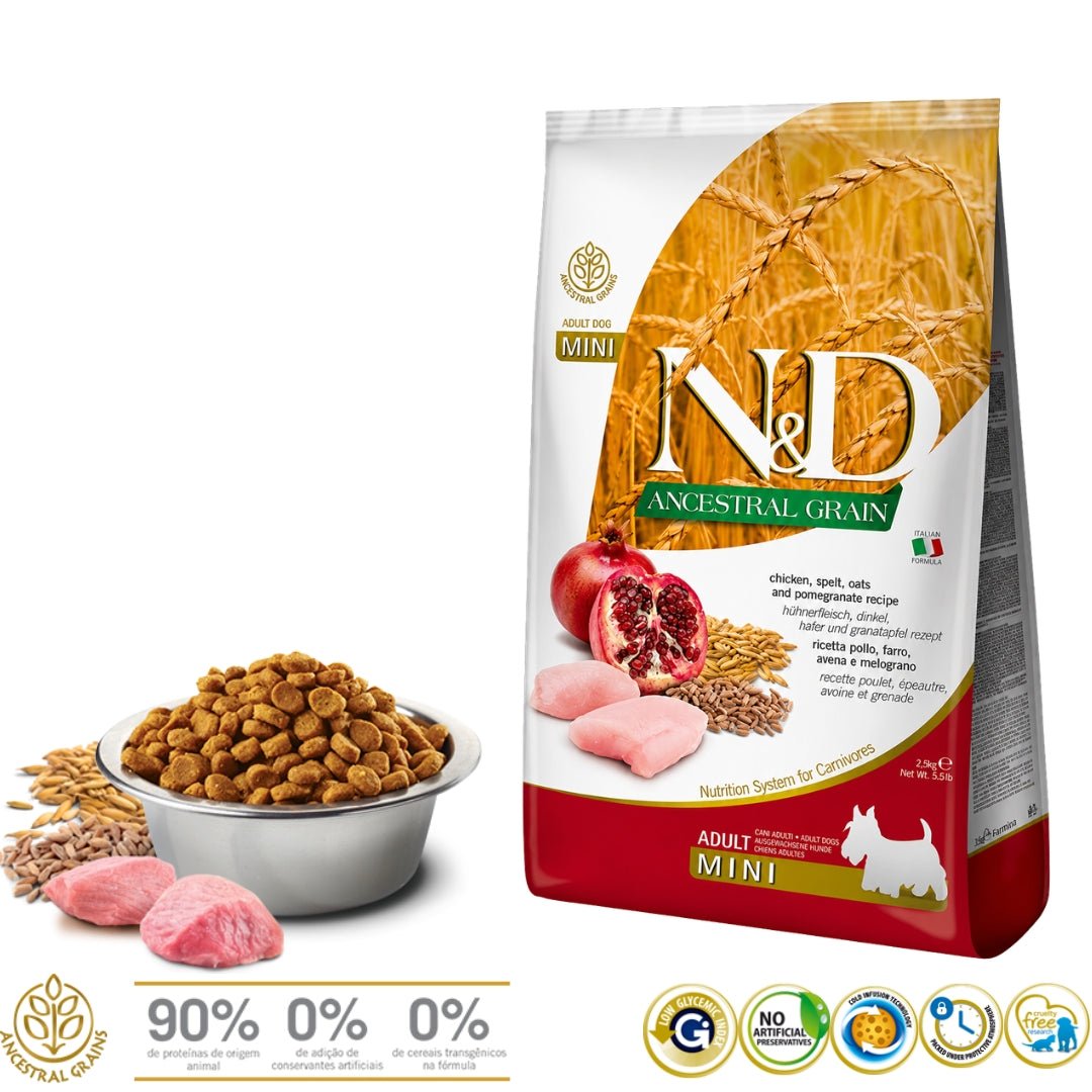 N&D Ancestral Grain Pollo adulto Mini 2.5kg - Cosmos