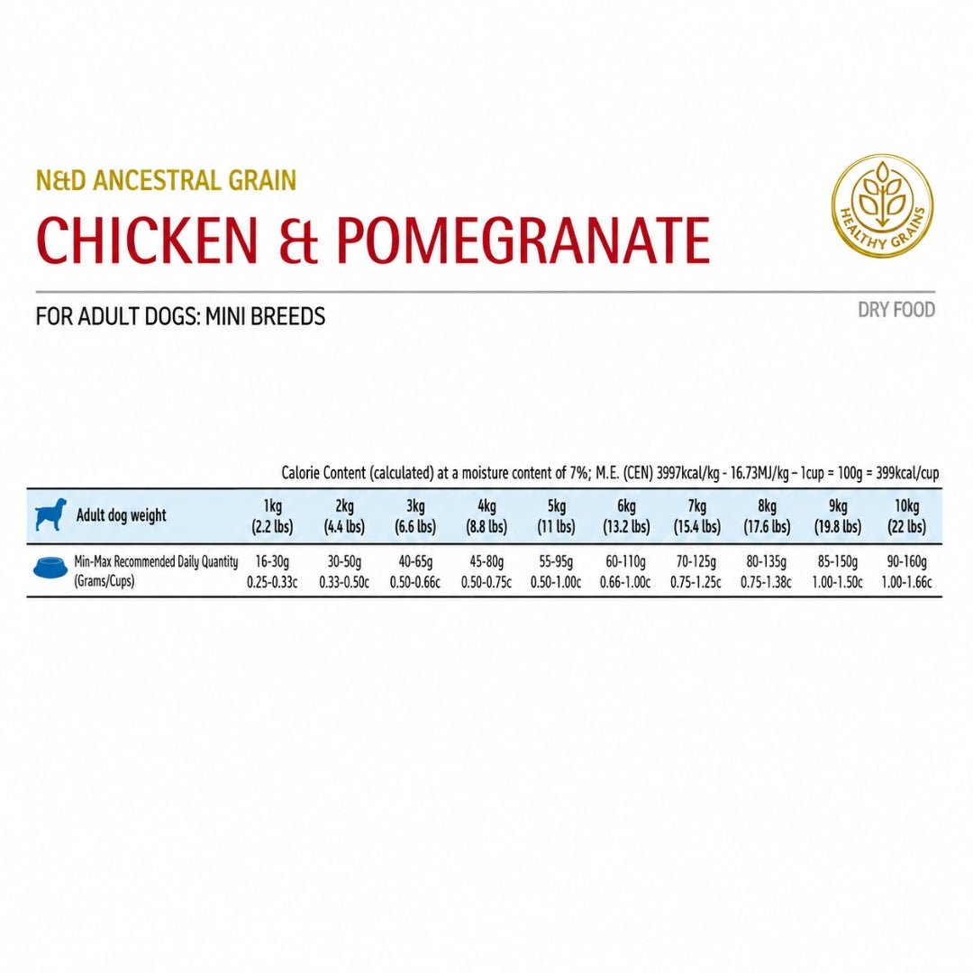 N&D Ancestral Grain Pollo adulto Mini 2.5kg - Cosmos
