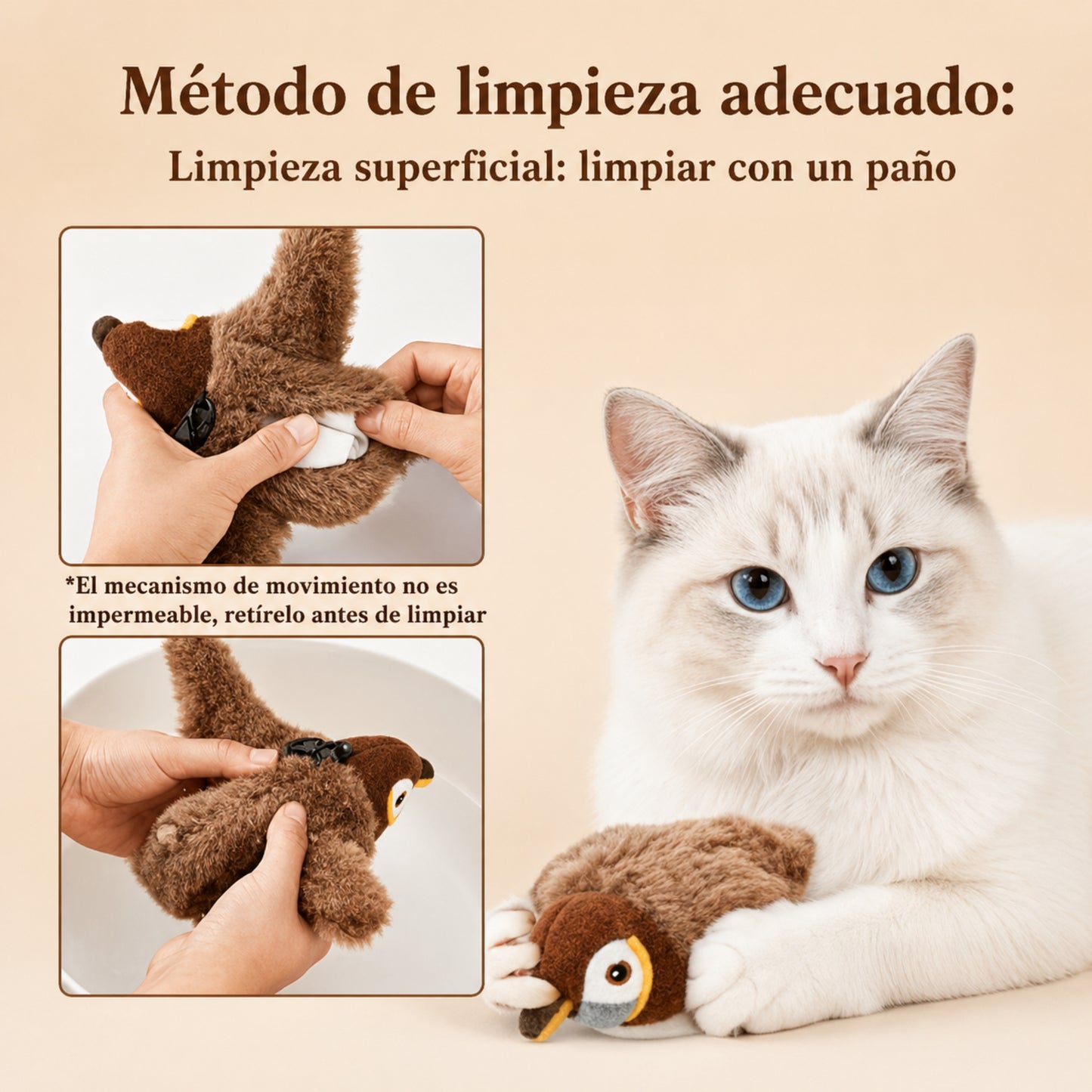 Juguete Interactivo Pajarito para Gatos – Estimula el Instinto de Caza y Juego