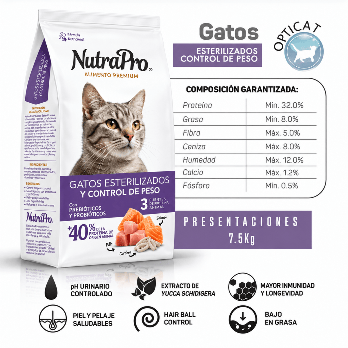 NutraPro Gatos Esterilizados & Control de Peso 7.5kg - Cosmos