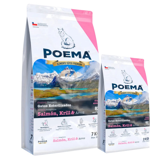 Poema Gatos Esterilizados – Control Urinario con Salmón y Krill