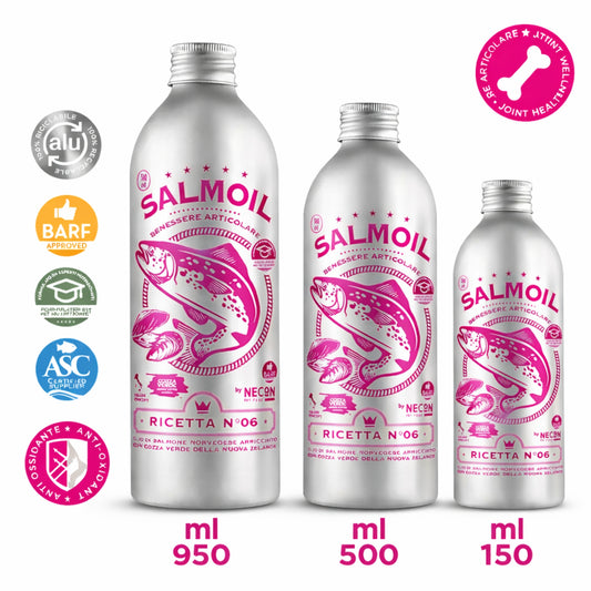 Aceite de Salmón Necon Salmoil Ricetta 6 Joint Wellness – Aceite de salmón para articulaciones de perros y gatos - Cosmos