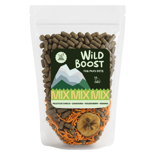 Alimento Premium para Conejo - Wild Boost Mix Banana, Zanahoria y Pellets - Cosmos