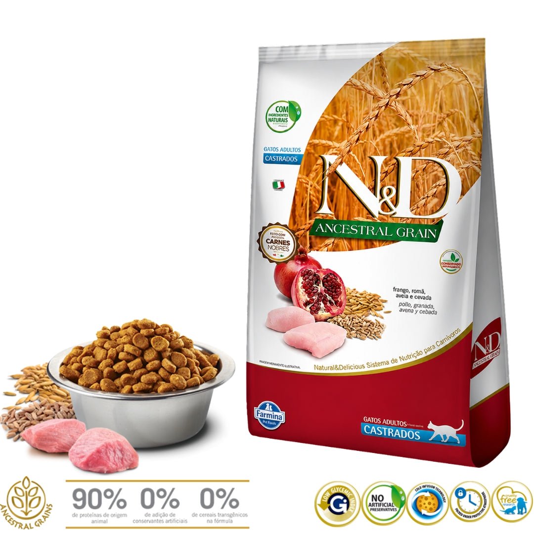 N&D Ancestral Cat Pollo Adulto Castrado - Cosmos
