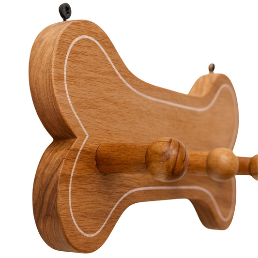 Soporte de Pared para Traillas y Arneses de Perro en Madera de Pino – 36 x 17 cm - Cosmos