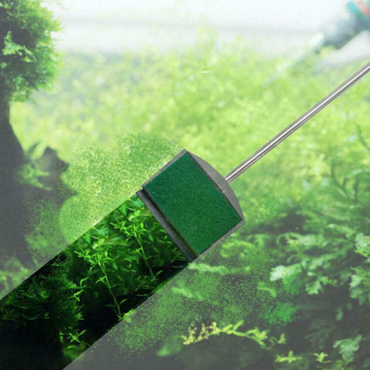 Cepillo Limpiador de Algas con Mango Largo de Acero Inoxidable – Doble Esponja Absorbente - COSMOS