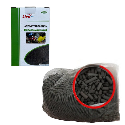 Carbón Activado Pellet para Acuario – 250 g con Funda de Malla - COSMOS