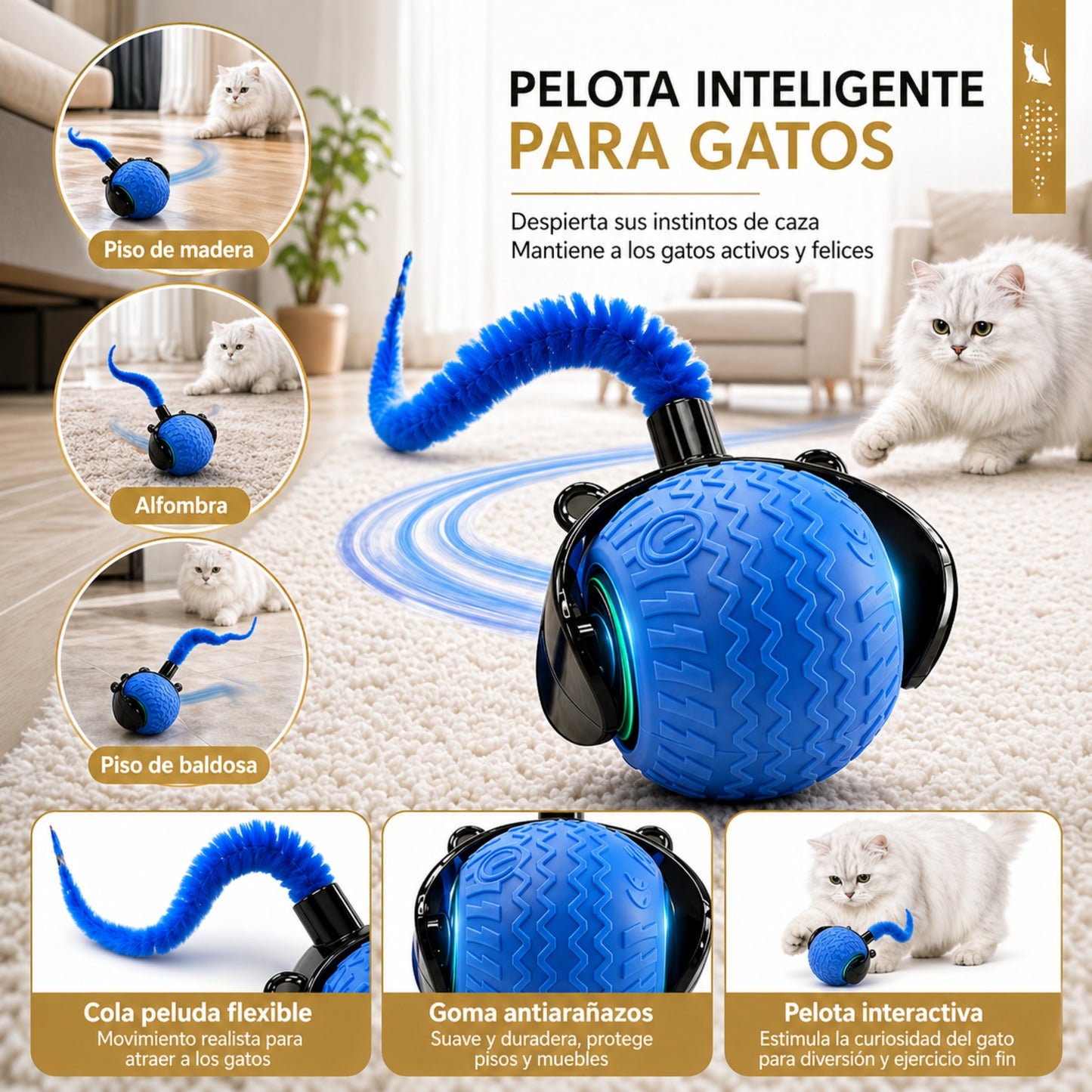 Pelota Inteligente para Gatos – Juguete Interactivo