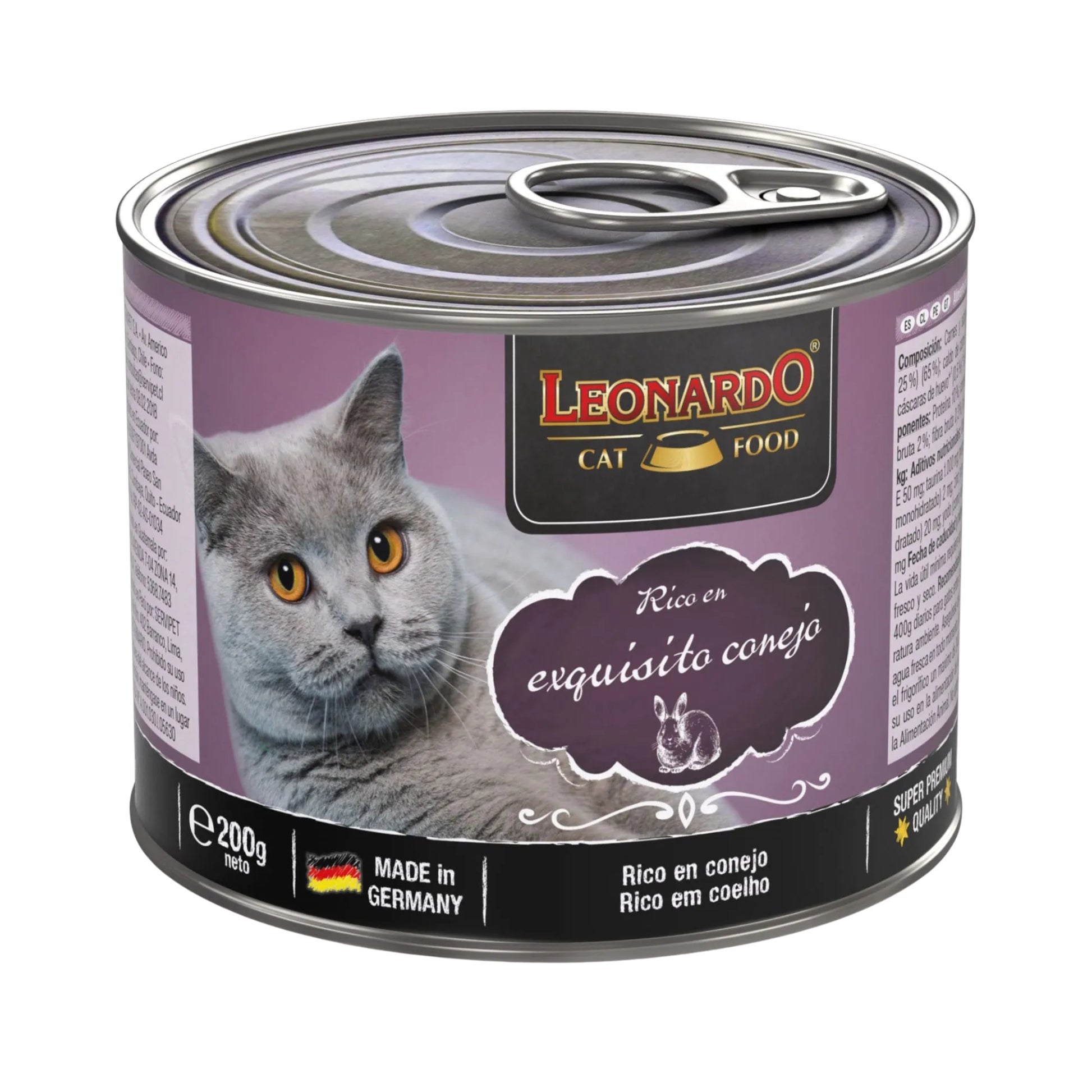 Alimento Húmedo Superpremium para Gato de Conejo - Hecho en Alemania - Cosmos