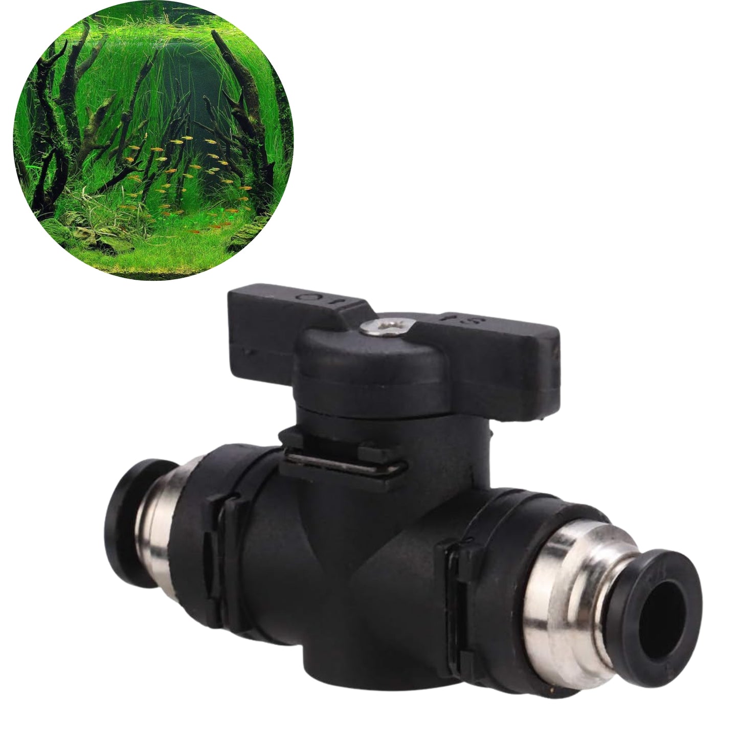 Válvula Manual de Control de Flujo de Aire y CO2 para Acuario – 2 Vías, 6 mm - COSMOS