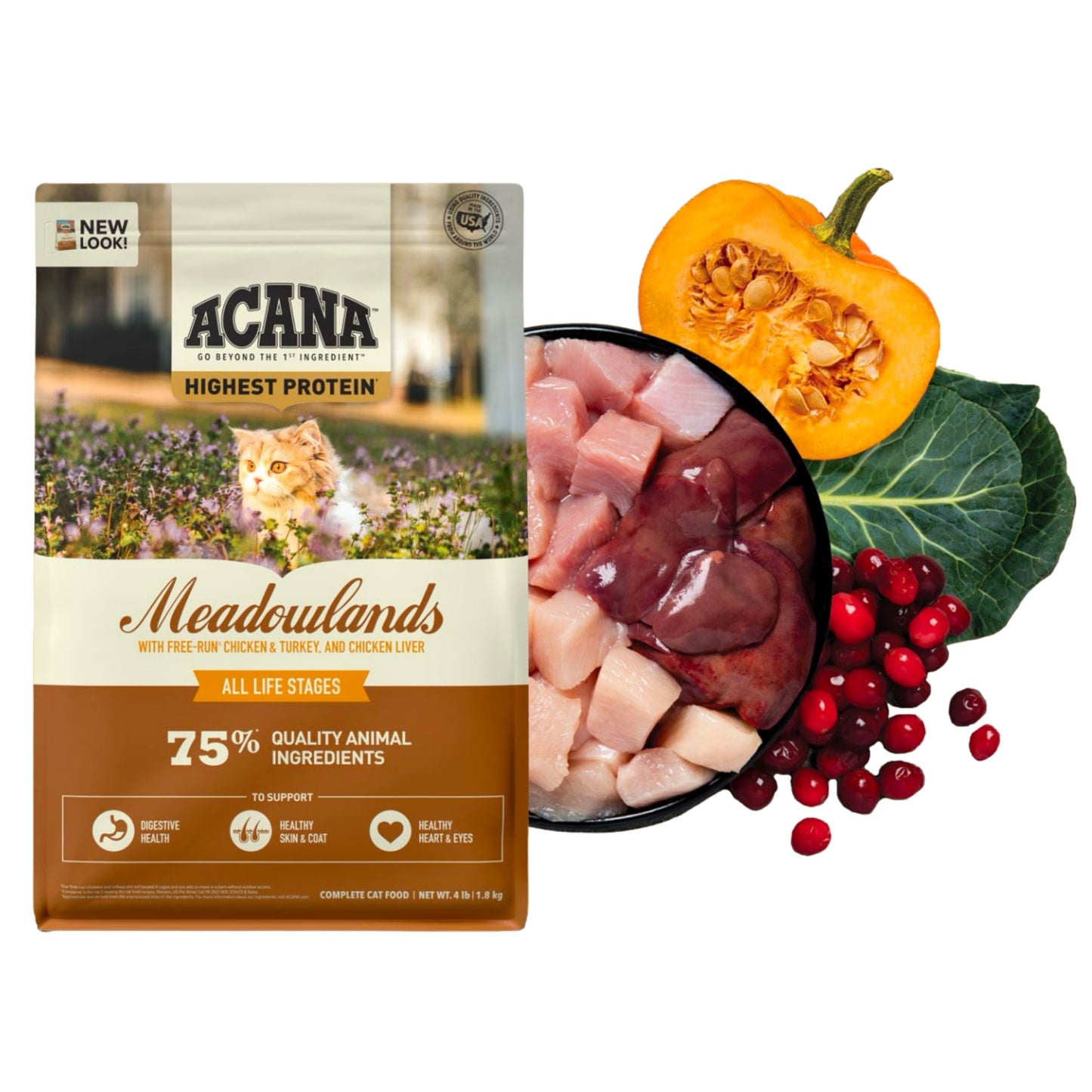 ACANA™ Meadowlands para Gatos – Alta Proteína de Origen Animal - COSMOS