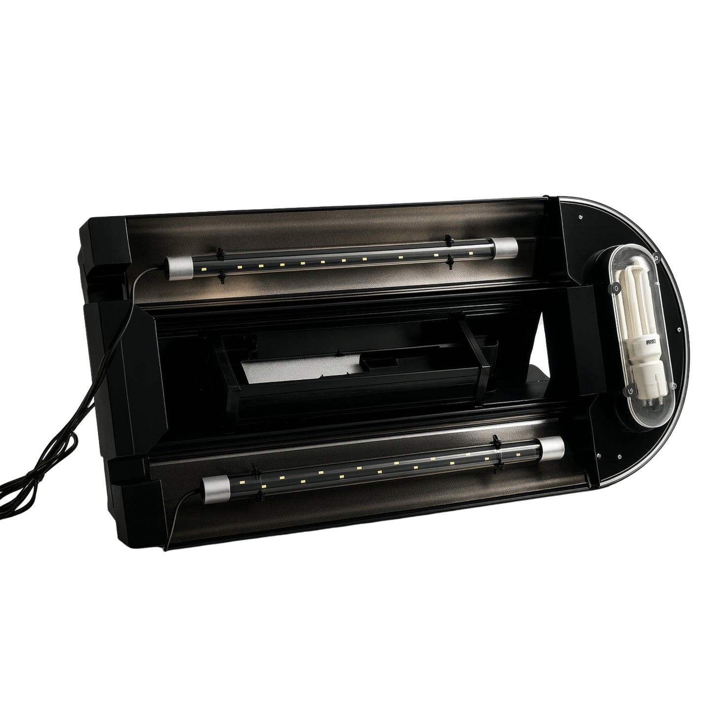 Acuario Premium U - 800F – 230 Litros Vidrio curvo, sistema de filtrado completo e iluminación LED integrada - COSMOS