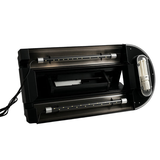 Acuario Premium U - 800F – 230 Litros Vidrio curvo, sistema de filtrado completo e iluminación LED integrada - COSMOS