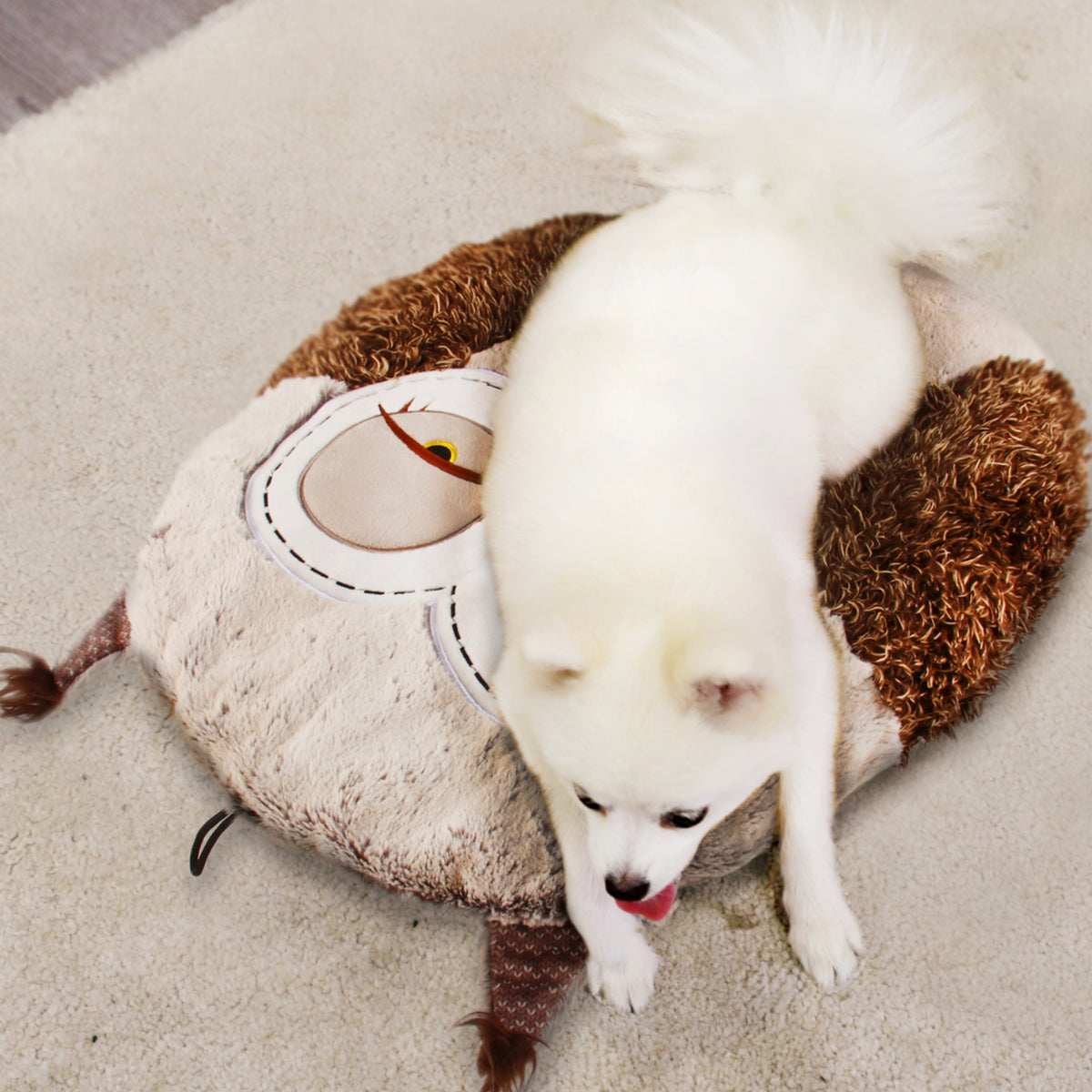 GiGwi Snoozy Friends Cama para Perros y Gatos | Diseño Búho Ultra Suave - Cosmos