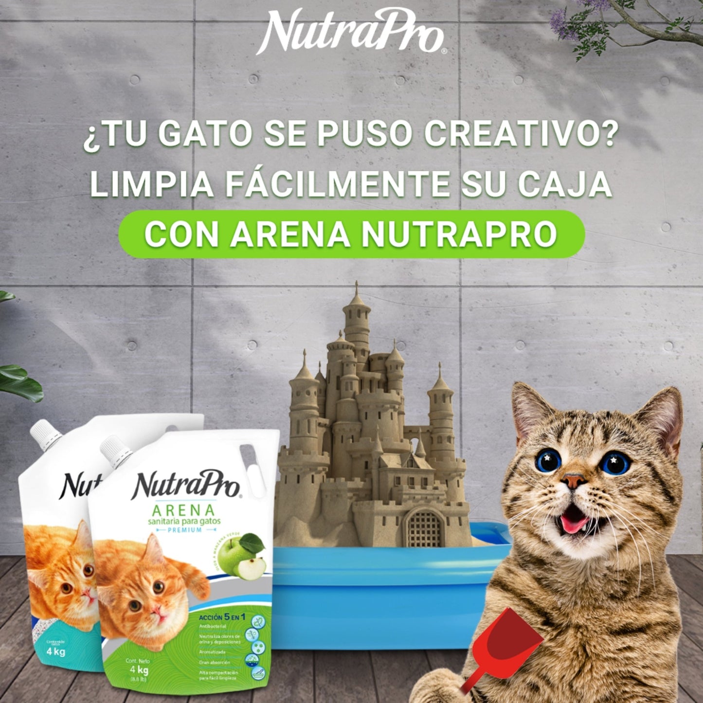 NutraPro Arena para Gatos Lavanda o Manzana – Control de Olor y Alta Absorción 18 kg - Cosmos