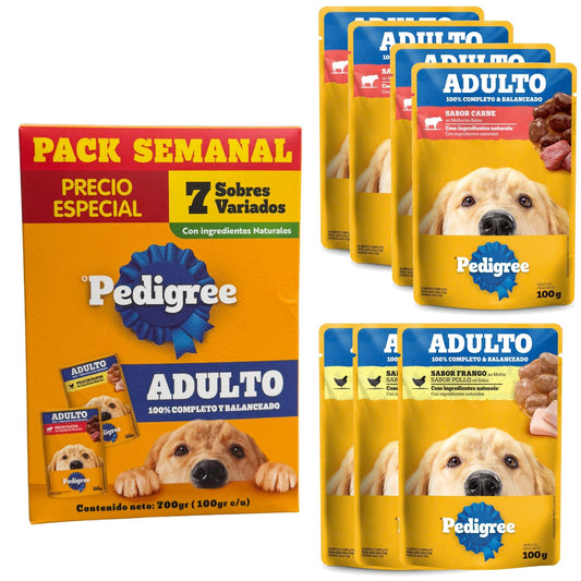 Pedigree® Pouch Adultos – Pack x7 (Pollo y Carne) - Cosmos