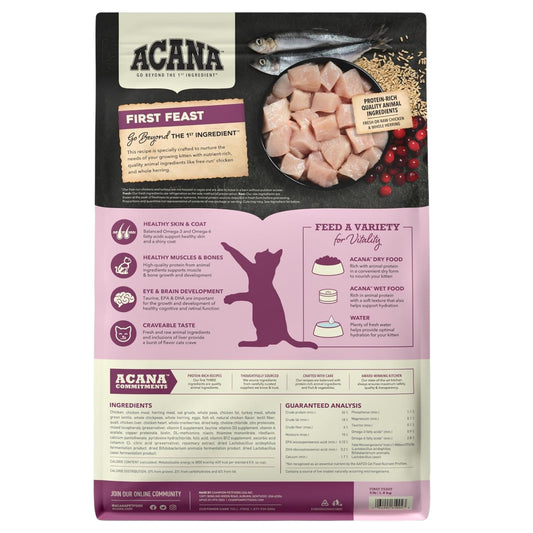 ACANA First Feast Kitten – Alimento Seco para Gatitos con Pollo y Pescado (4lb) - Cosmos