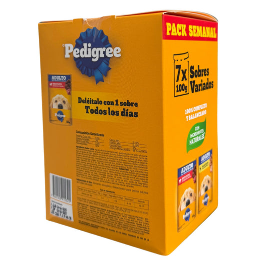Pedigree® Pouch Adultos – Pack x7 (Pollo y Carne) - Cosmos