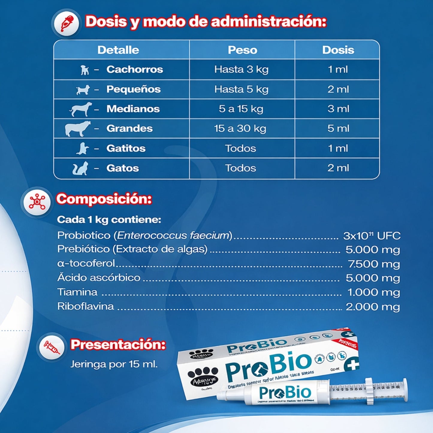 ProBio 15ml – Probiótico Digestivo para Perros y Gatos - Cosmos