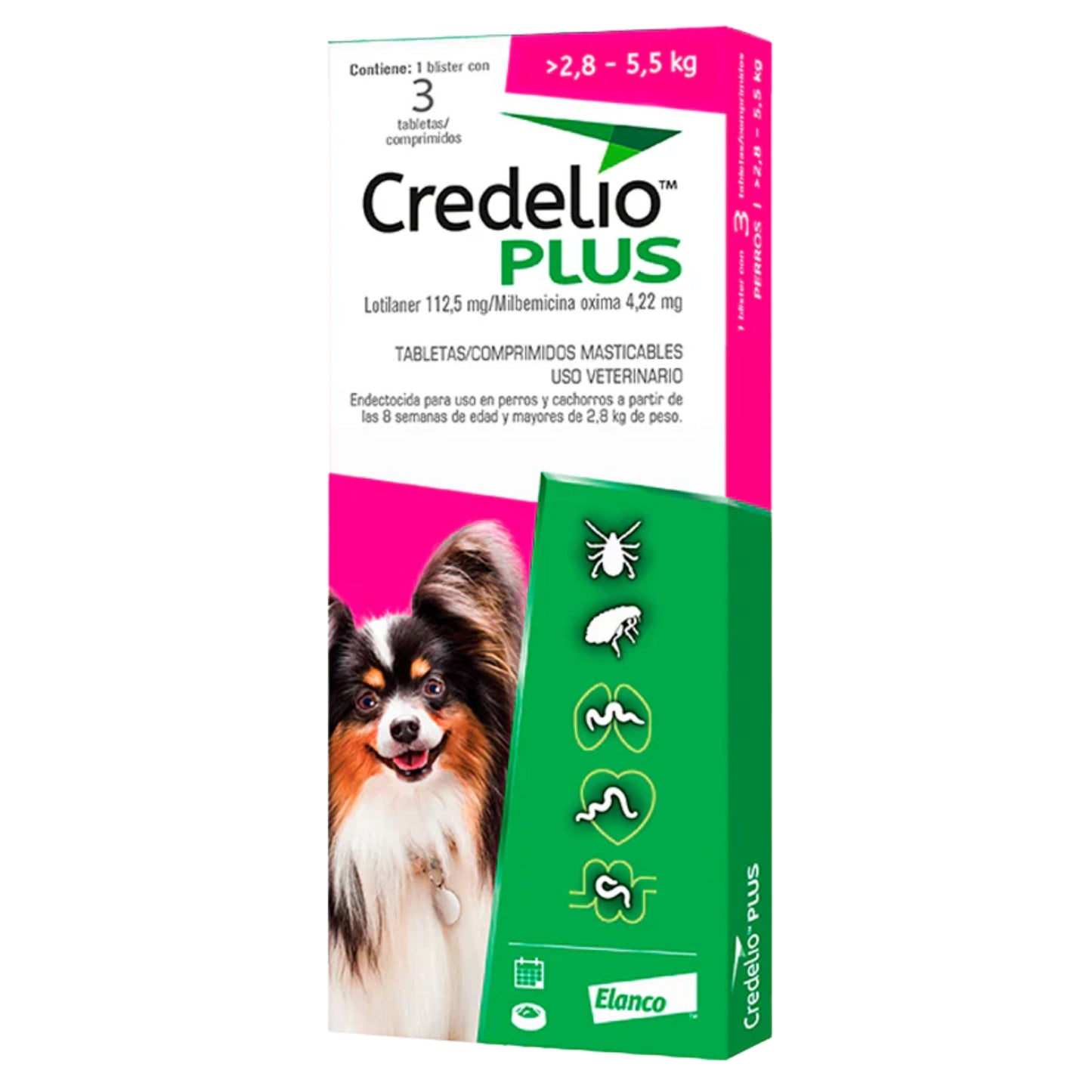 Credelio Plus para Perros – Antiparasitario Interno y Externo | Caja 3 Unidades - Cosmos