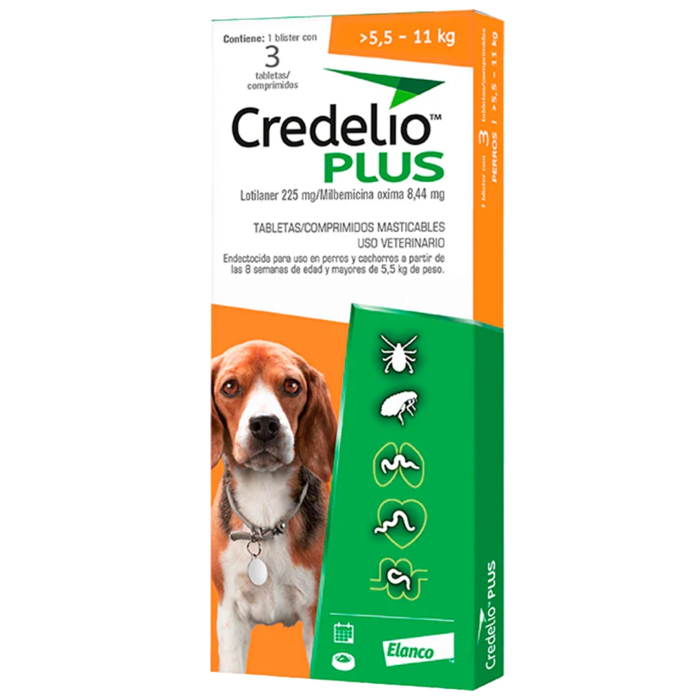 Credelio Plus para Perros – Antiparasitario Interno y Externo | Caja 3 Unidades - Cosmos