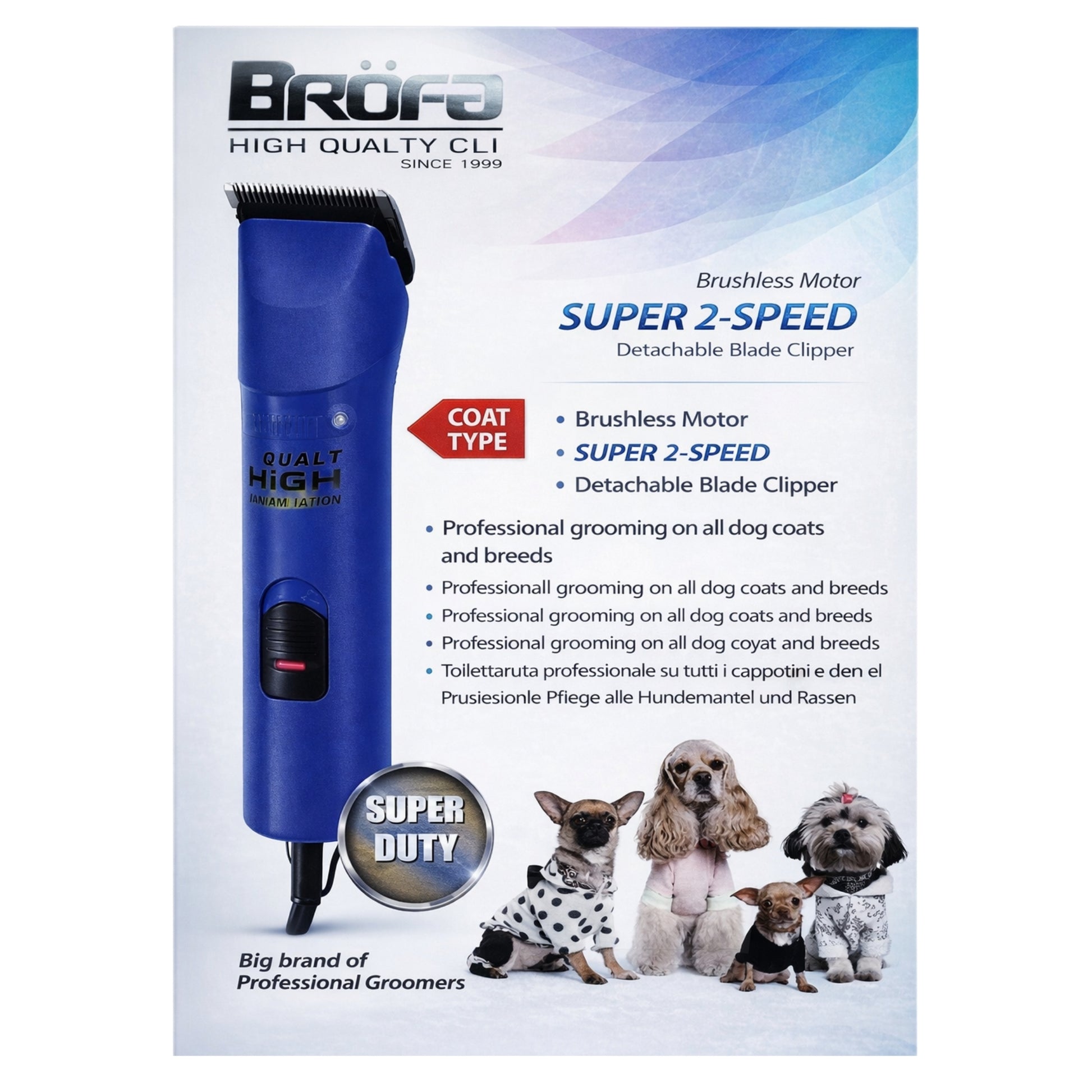 Máquina Rasuradora Profesional de 2 Velocidades para Grooming - Cosmos