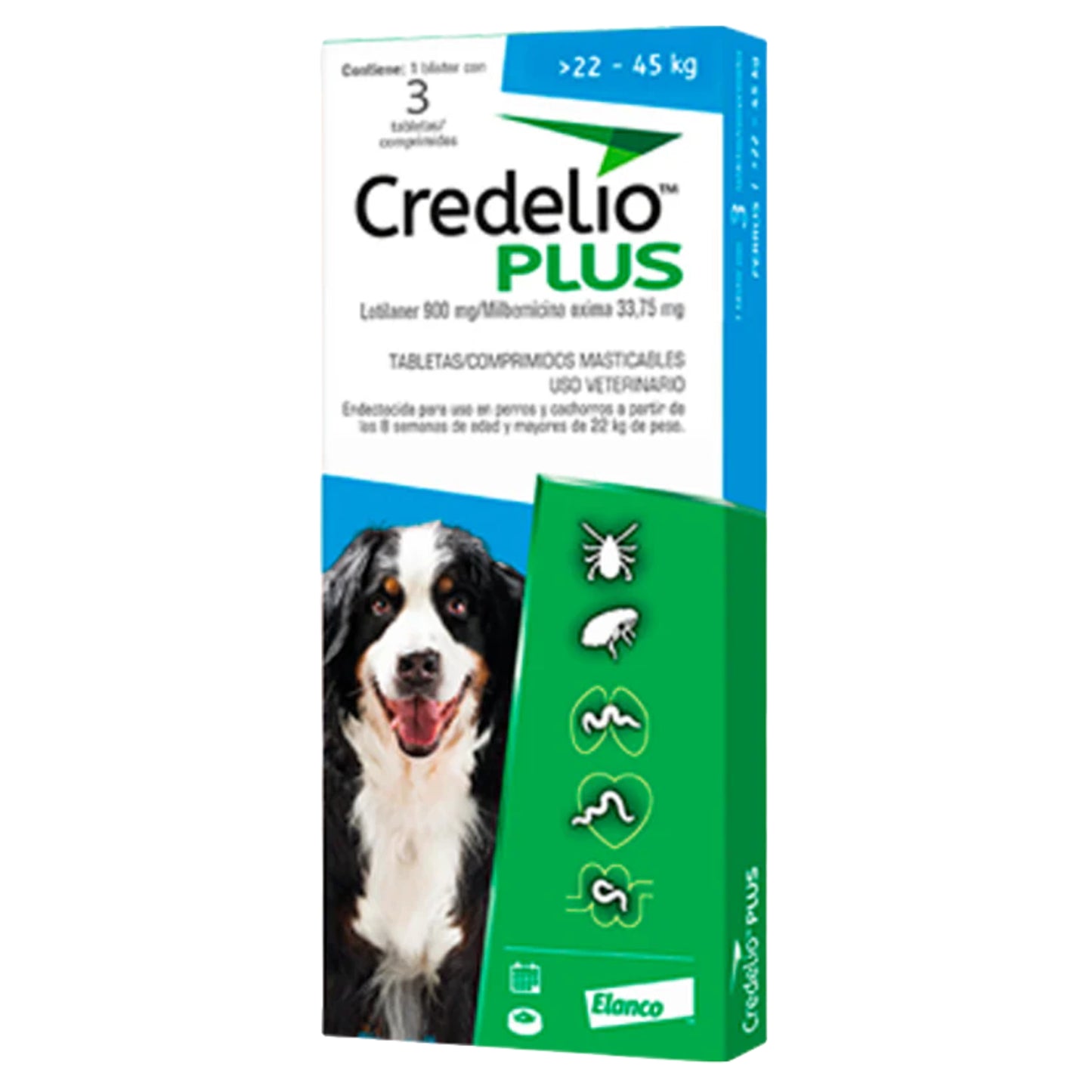 Credelio Plus para Perros – Antiparasitario Interno y Externo | Caja 3 Unidades - Cosmos
