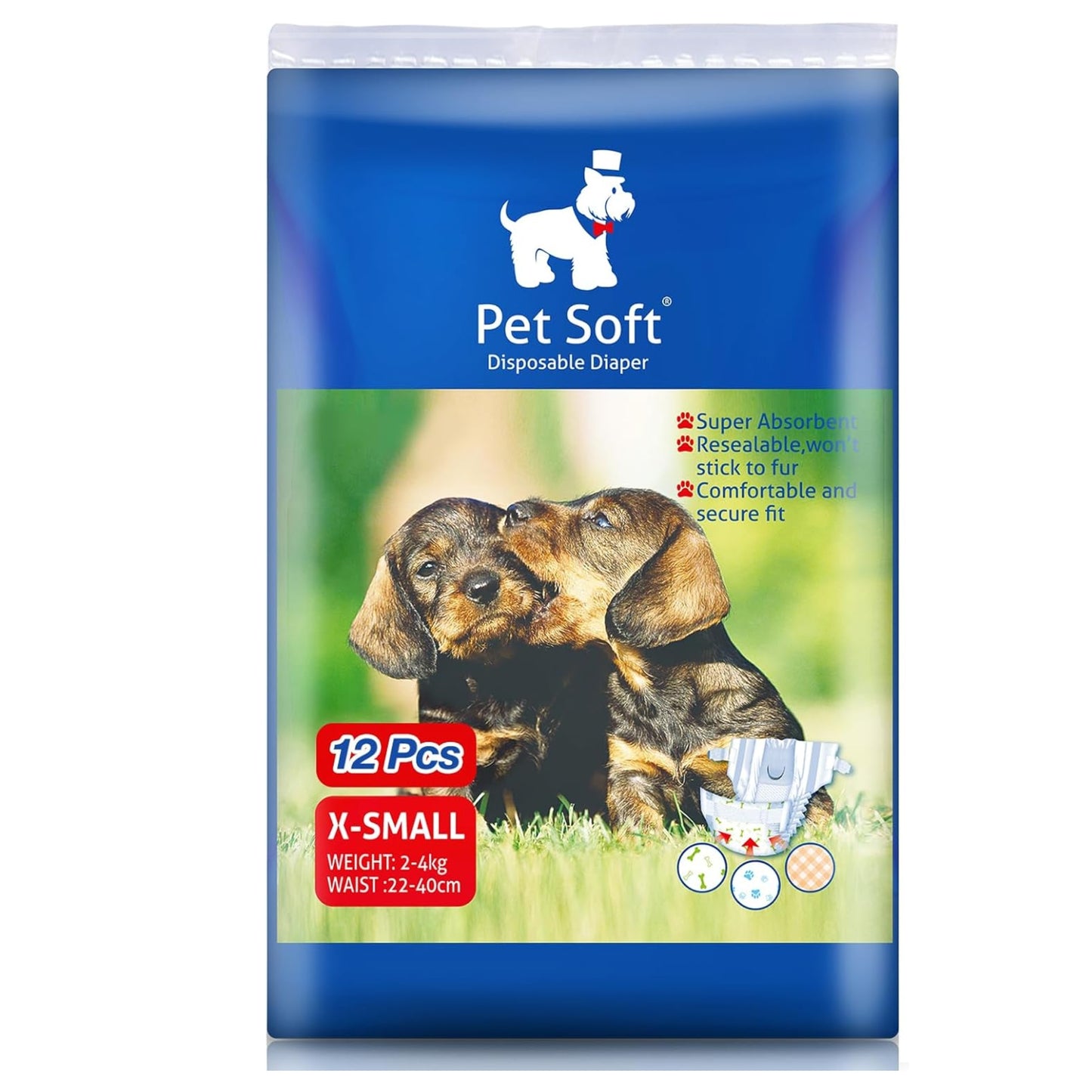 Pañales Desechables Pet Soft – Pack de 12 Unidades