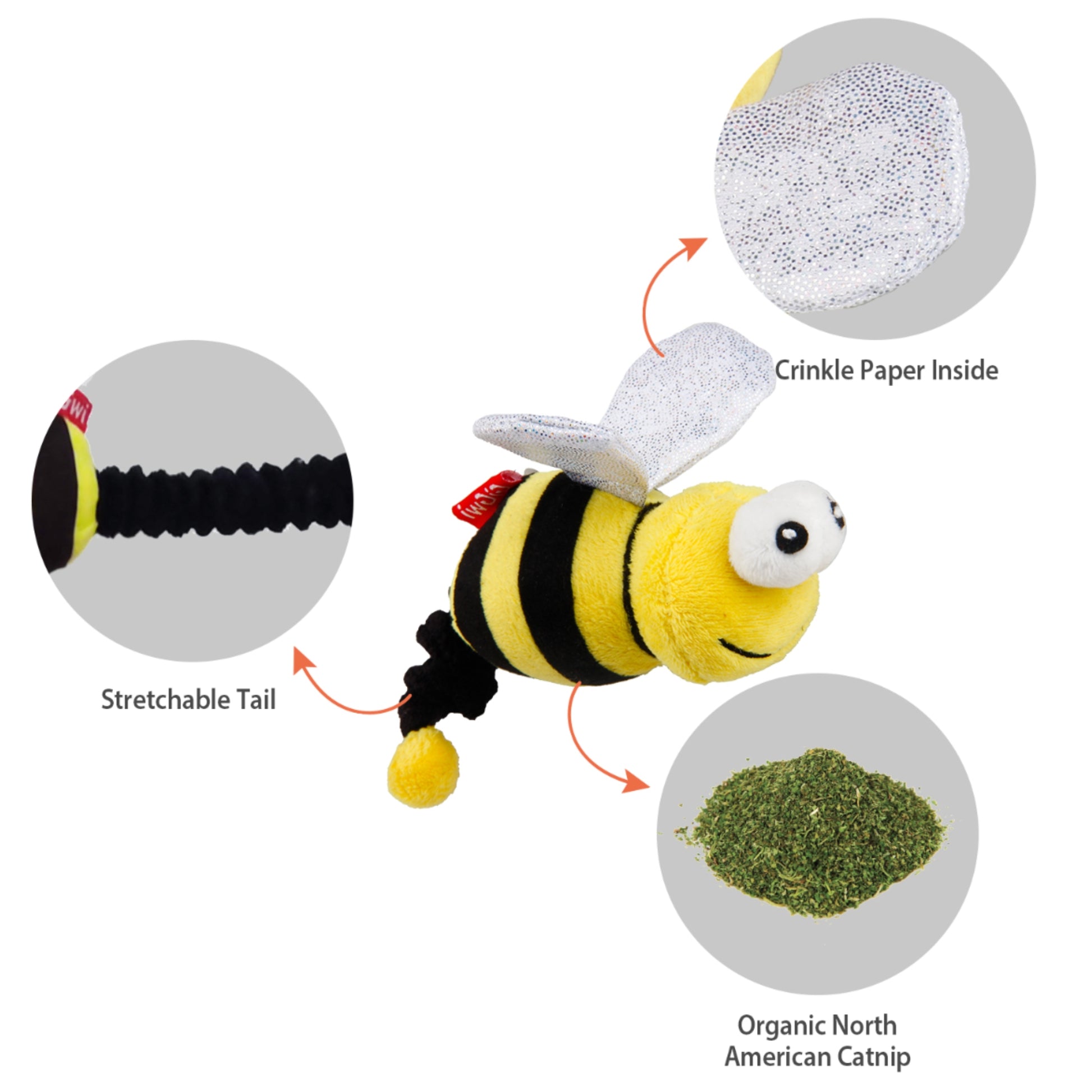 GiGwi Running Abeja - Juguete Interactivo para Gatos con Catnip - Cosmos