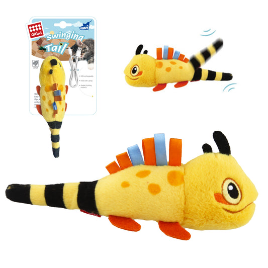 GiGwi Swinging Tail – Juguete Interactivo Recargable para Gatos con Catnip - Cosmos