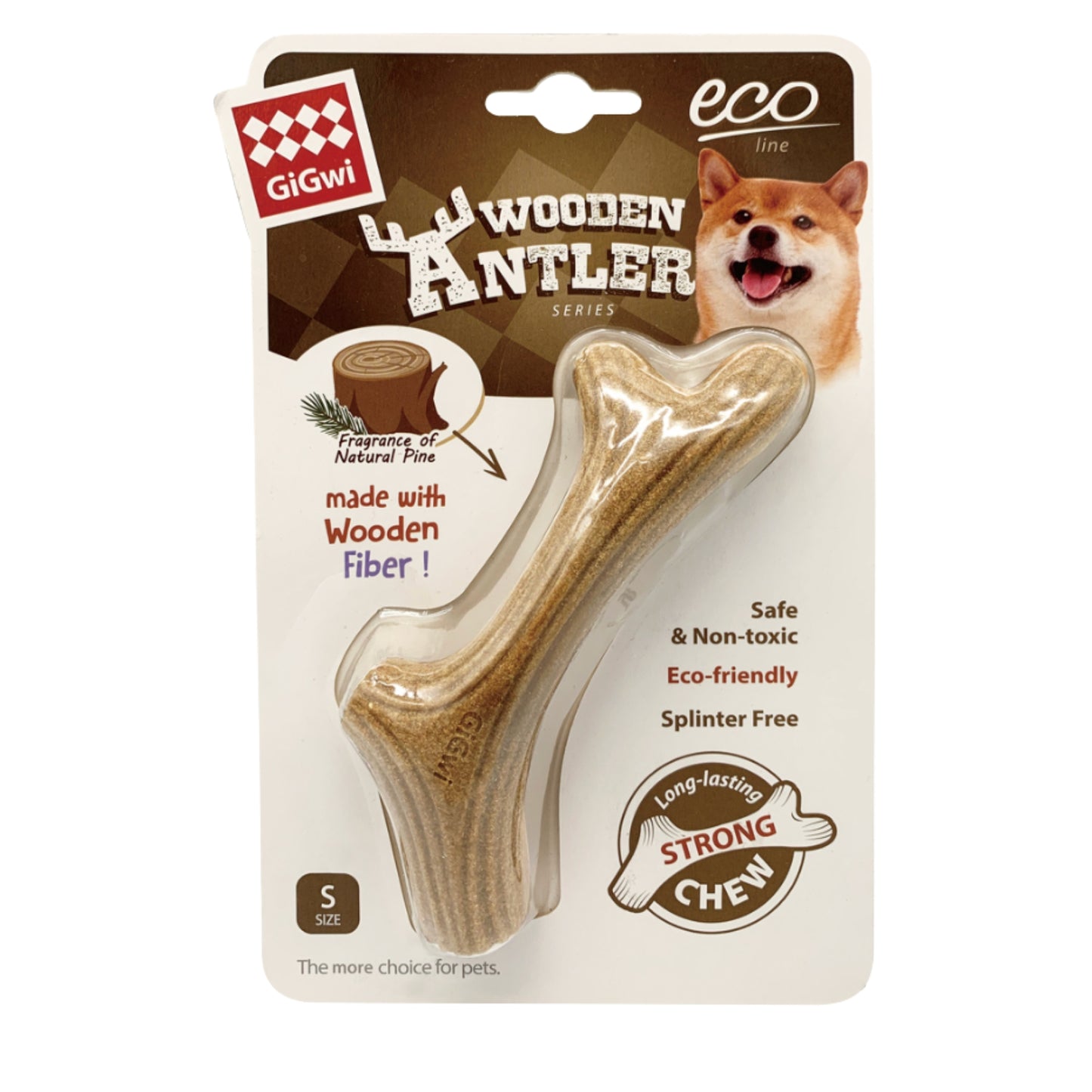 GiGwi Wooden Antler para Perros | Mordedor Natural de Madera Resistente - Cosmos