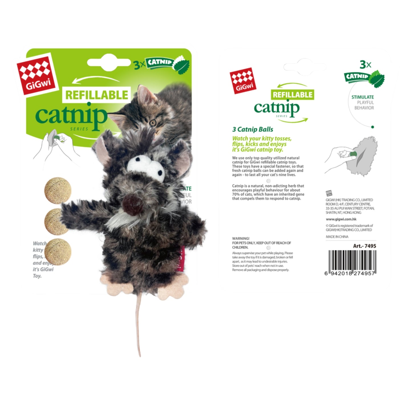 GiGwi Refillable Catnip –Juguete para Gatos con Catnip Recargable - Cosmos