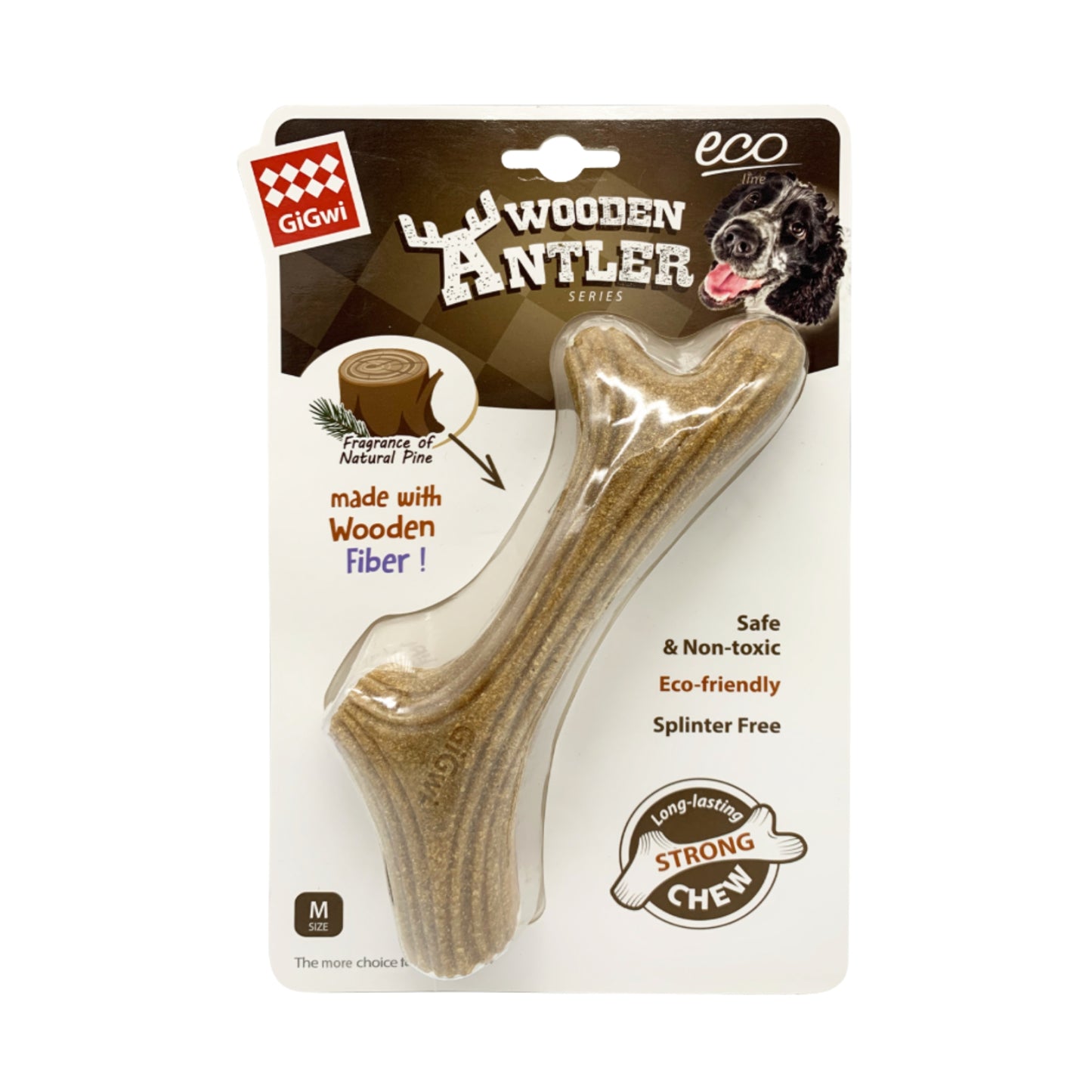 GiGwi Wooden Antler para Perros | Mordedor Natural de Madera Resistente - Cosmos