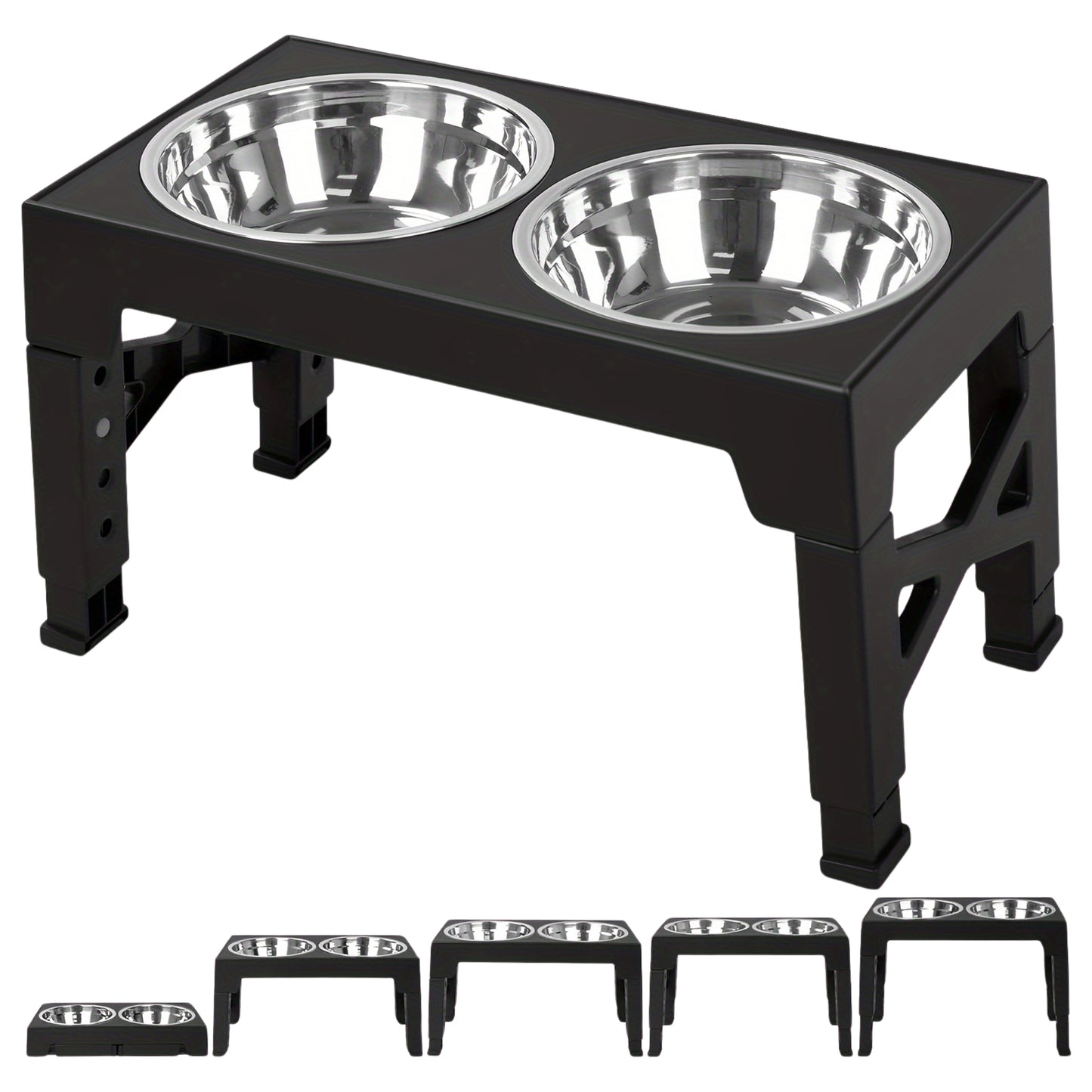 Plato Doble Elevado para Perros | Diseño Ajustable - Cosmos