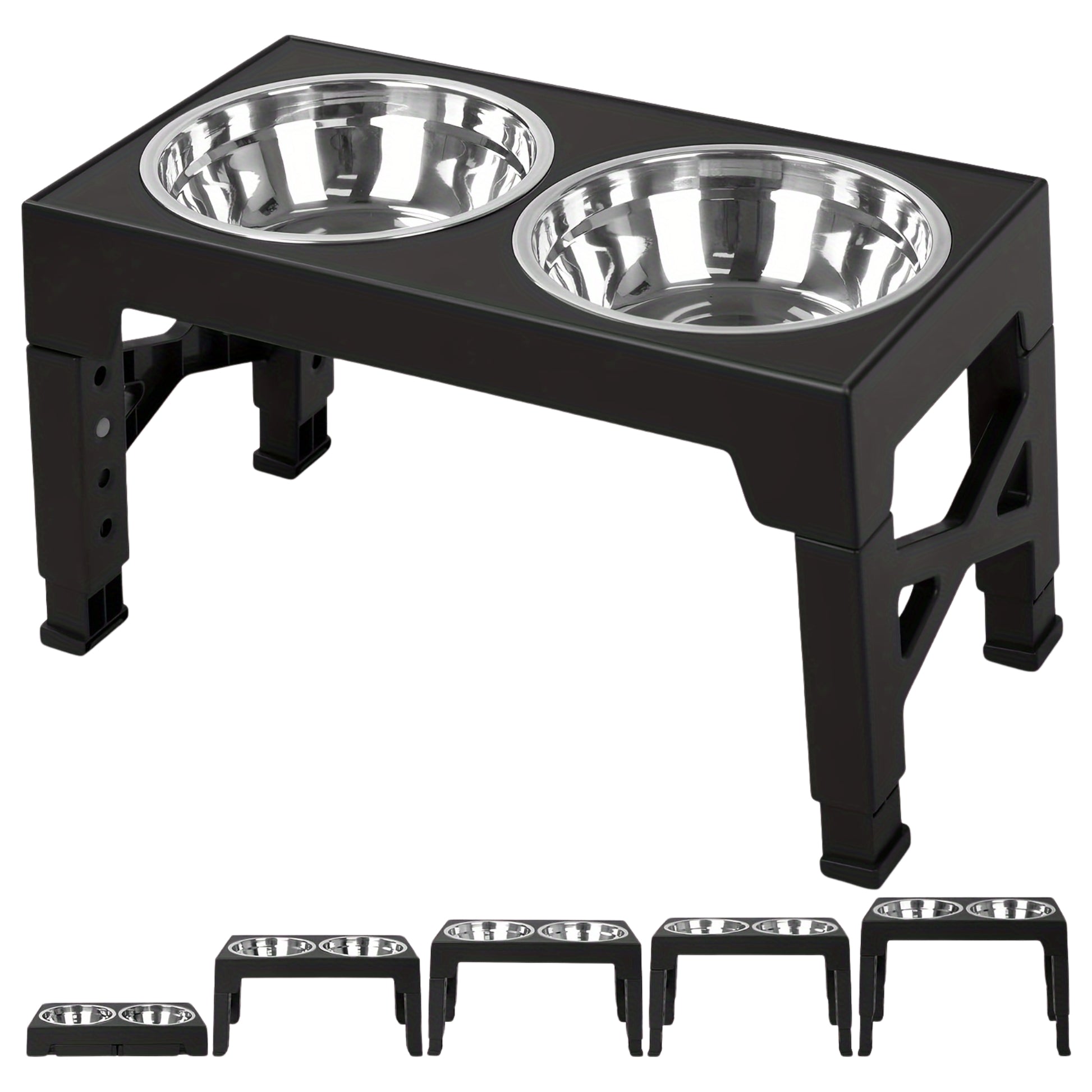 Plato Doble Elevado para Perros | Diseño Ajustable - Cosmos