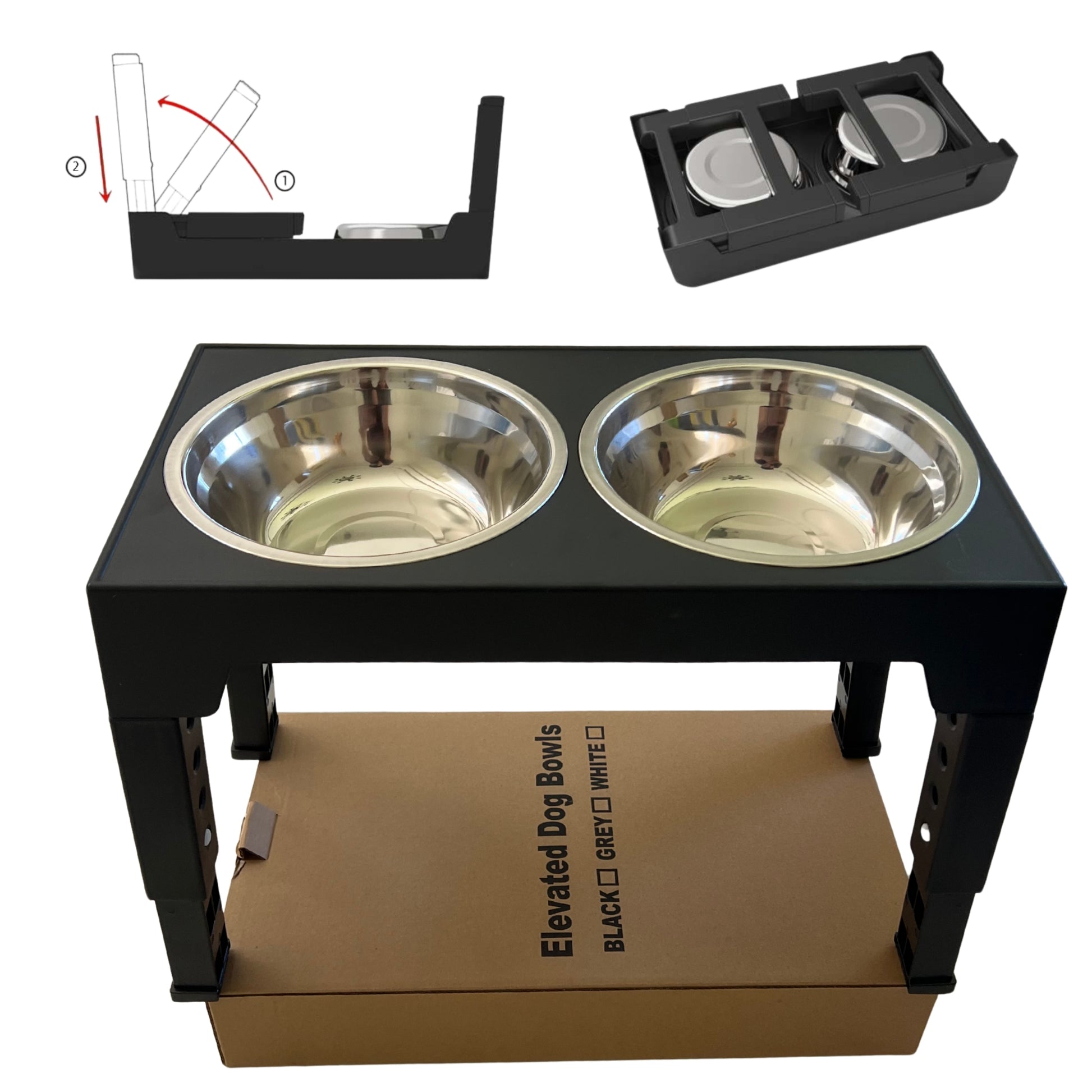 Plato Doble Elevado para Perros | Diseño Ajustable - Cosmos