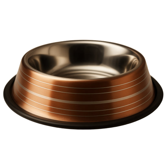 Comedero Antideslizante de Acero Inoxidable Cobrizo – Elegancia e Higiene para tu Mascota