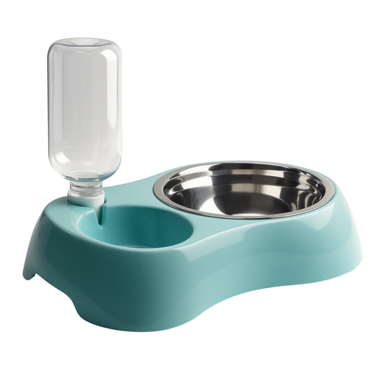 Comedero y Bebedero Automático para Perros y Gatos – Base Antideslizante con Tazón de Acero Inoxidable