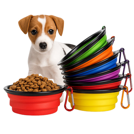 Plato Plegable de Caucho para Perros – Ideal para Paseos y Viajes