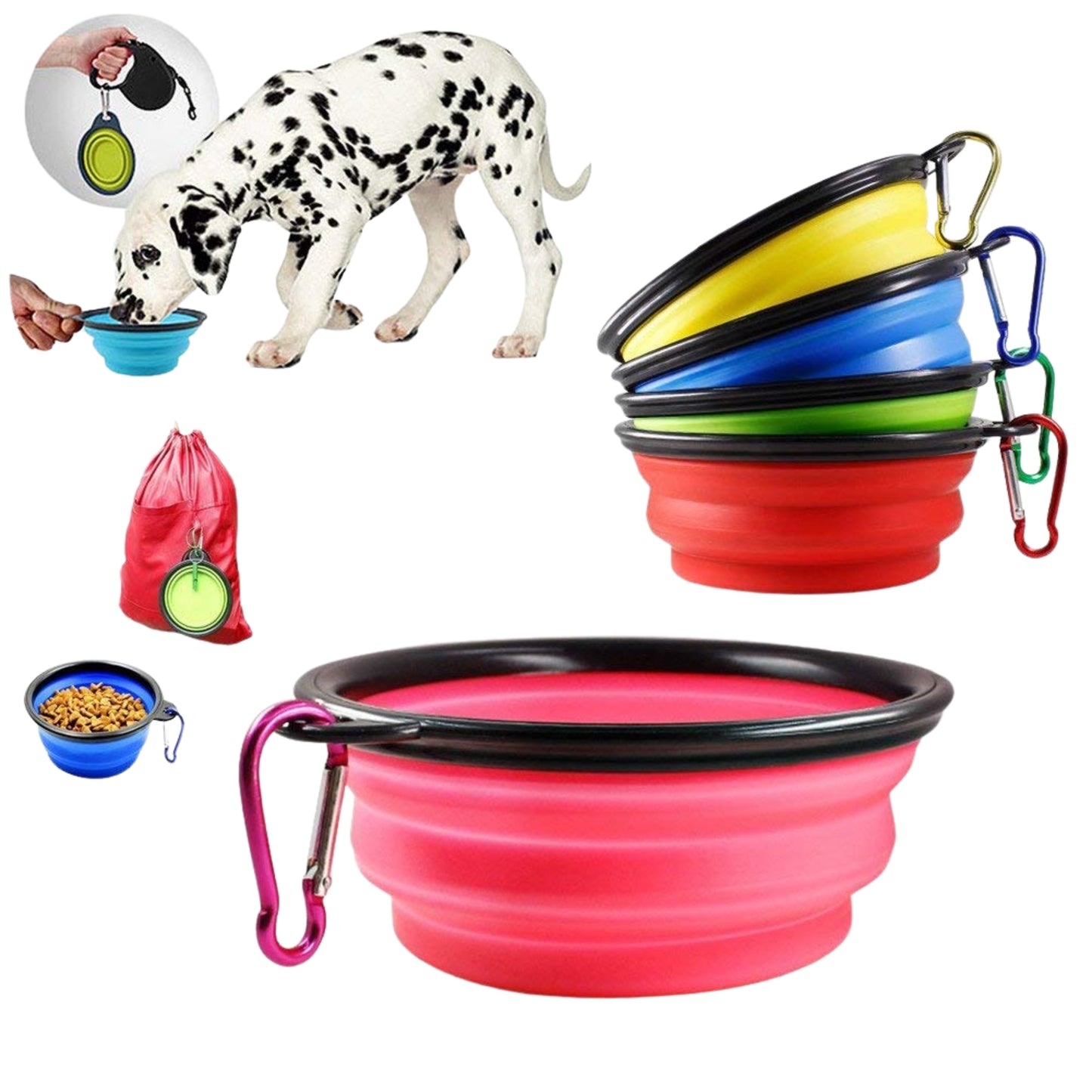 Plato Plegable de Caucho para Perros – Ideal para Paseos y Viajes