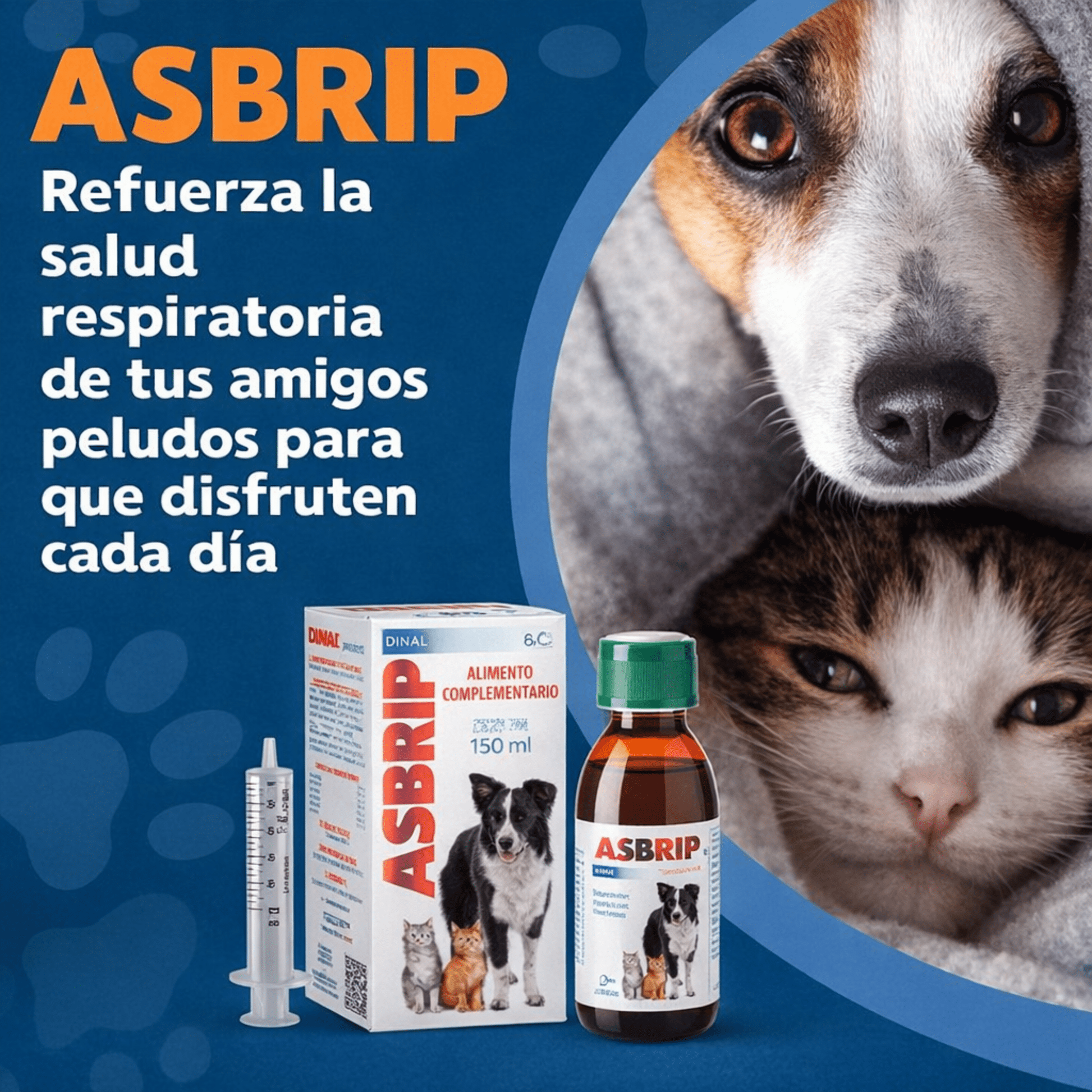 Asbrip Pets - Expectorante y Mucolítico para Perros y Gatos - Cosmos