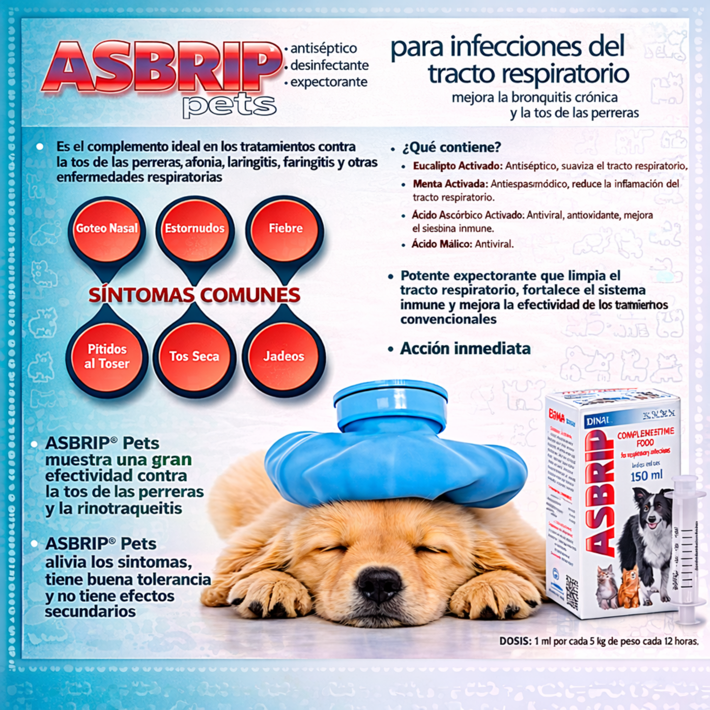 Asbrip Pets - Expectorante y Mucolítico para Perros y Gatos - Cosmos