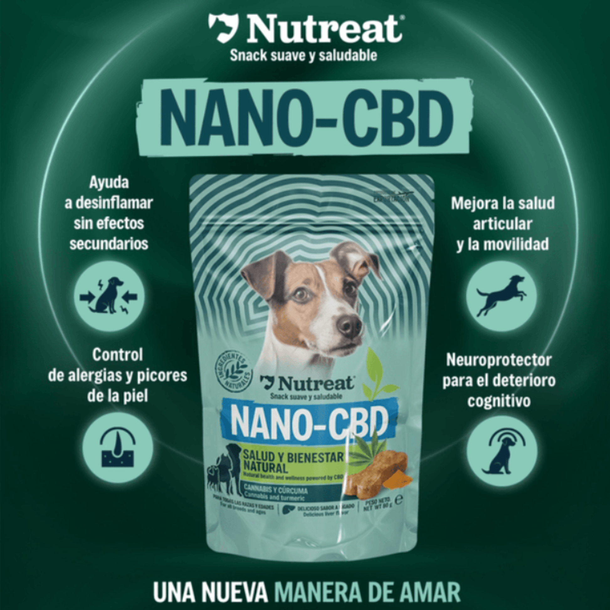 Nutreat Nano CBD para perros - Antiestrés Natural - Cosmos