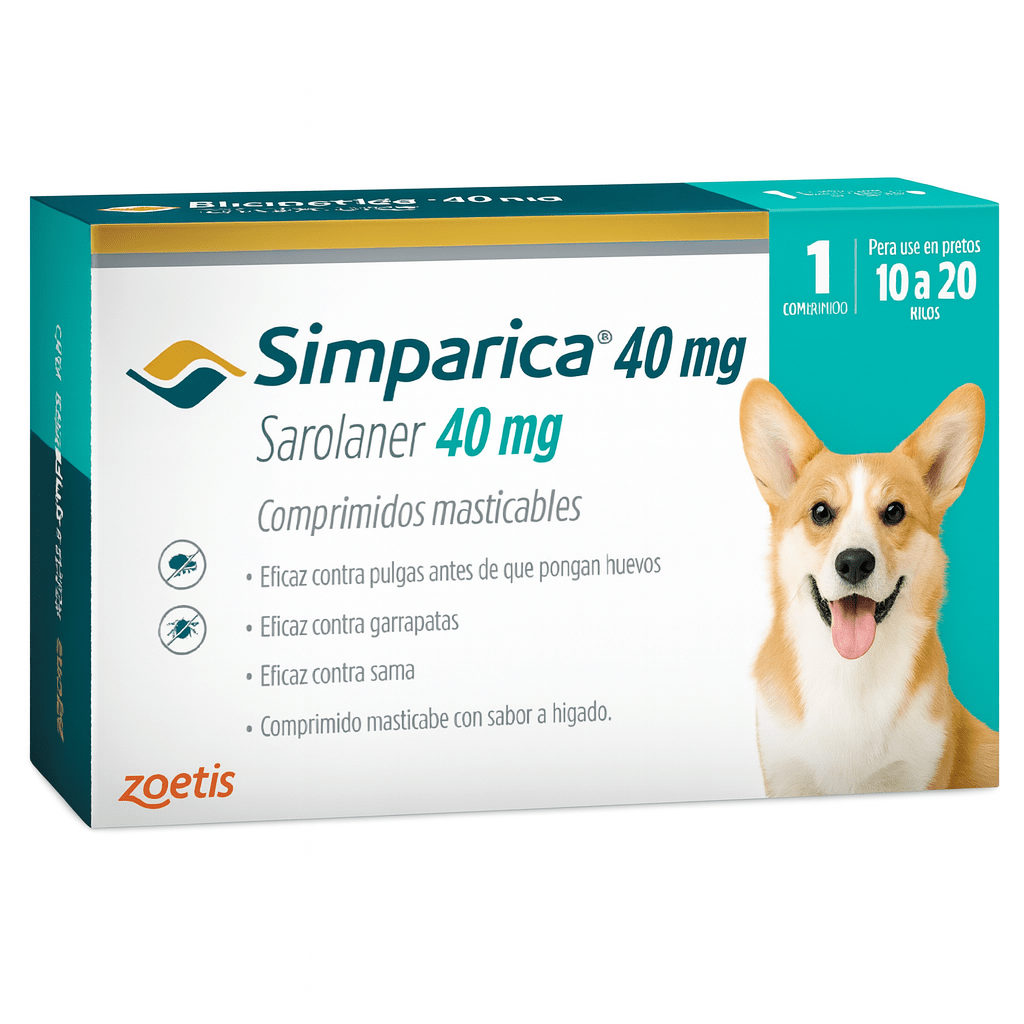 Simparica tableta antipulgas, garrapatas, piojos y ácaros ( 1 unidad) - COSMOS