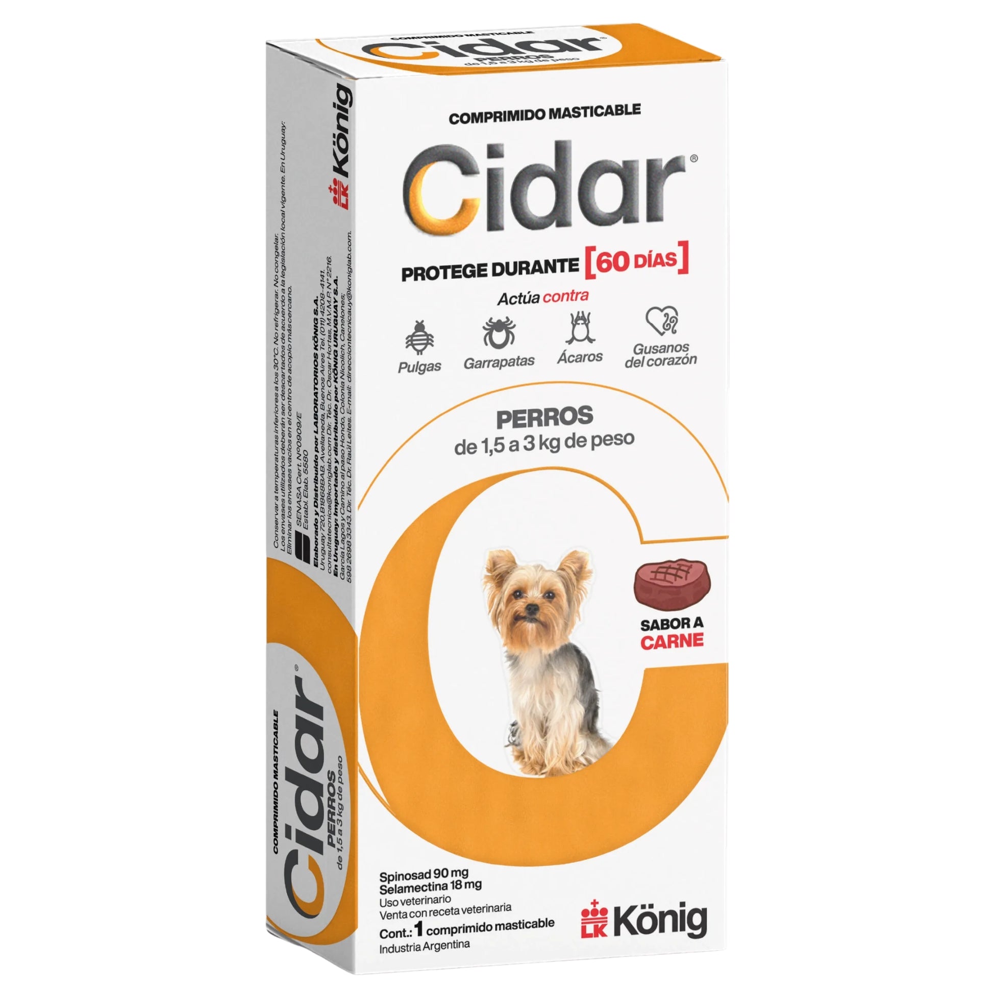 Cidar Antiparasitario para Perros y Gatos – Protección por 60 Días - Cosmos