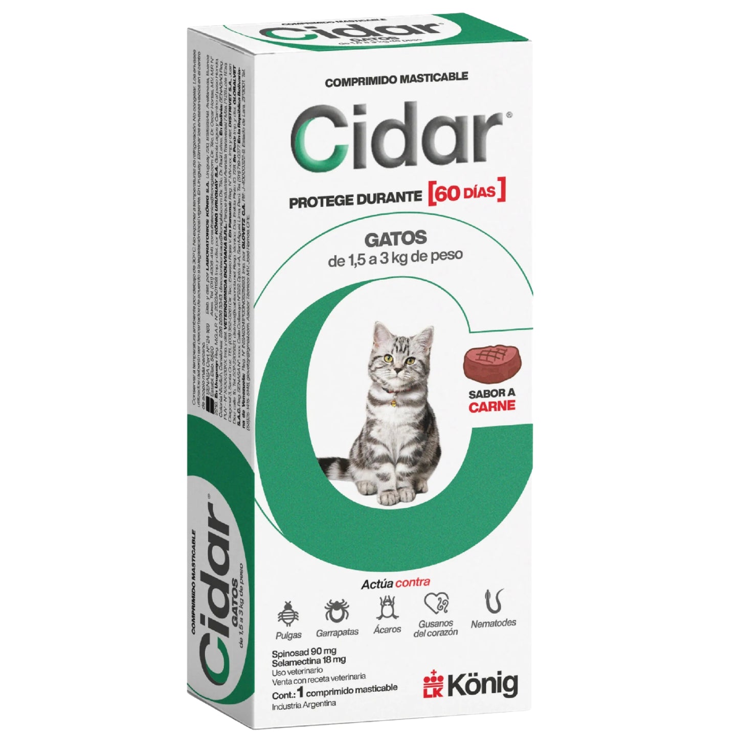 Cidar Antiparasitario para Perros y Gatos – Protección por 60 Días - Cosmos