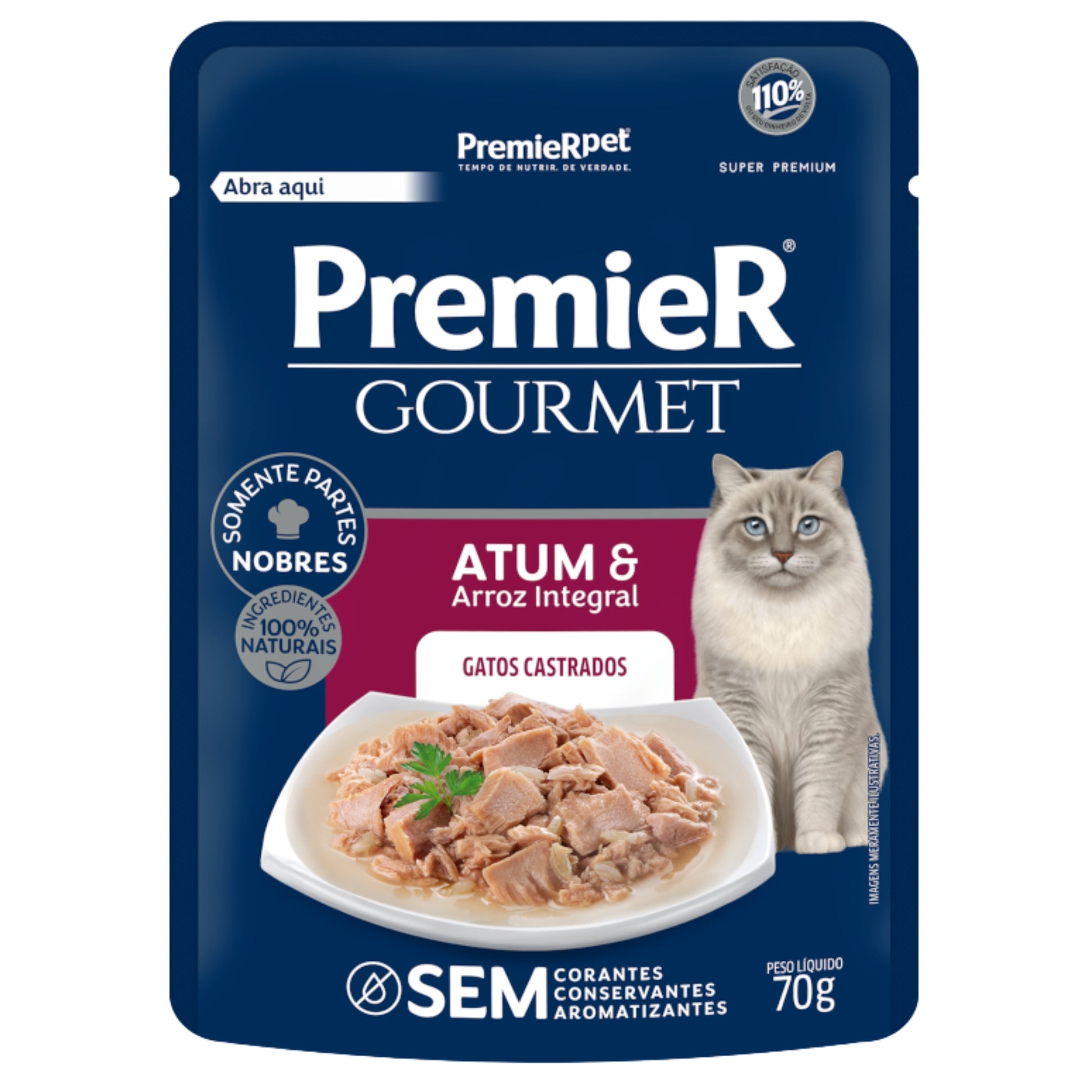 PremieR Gourmet Atún con Arroz Integral – Alimento Húmedo para Gatos Castrados - Cosmos