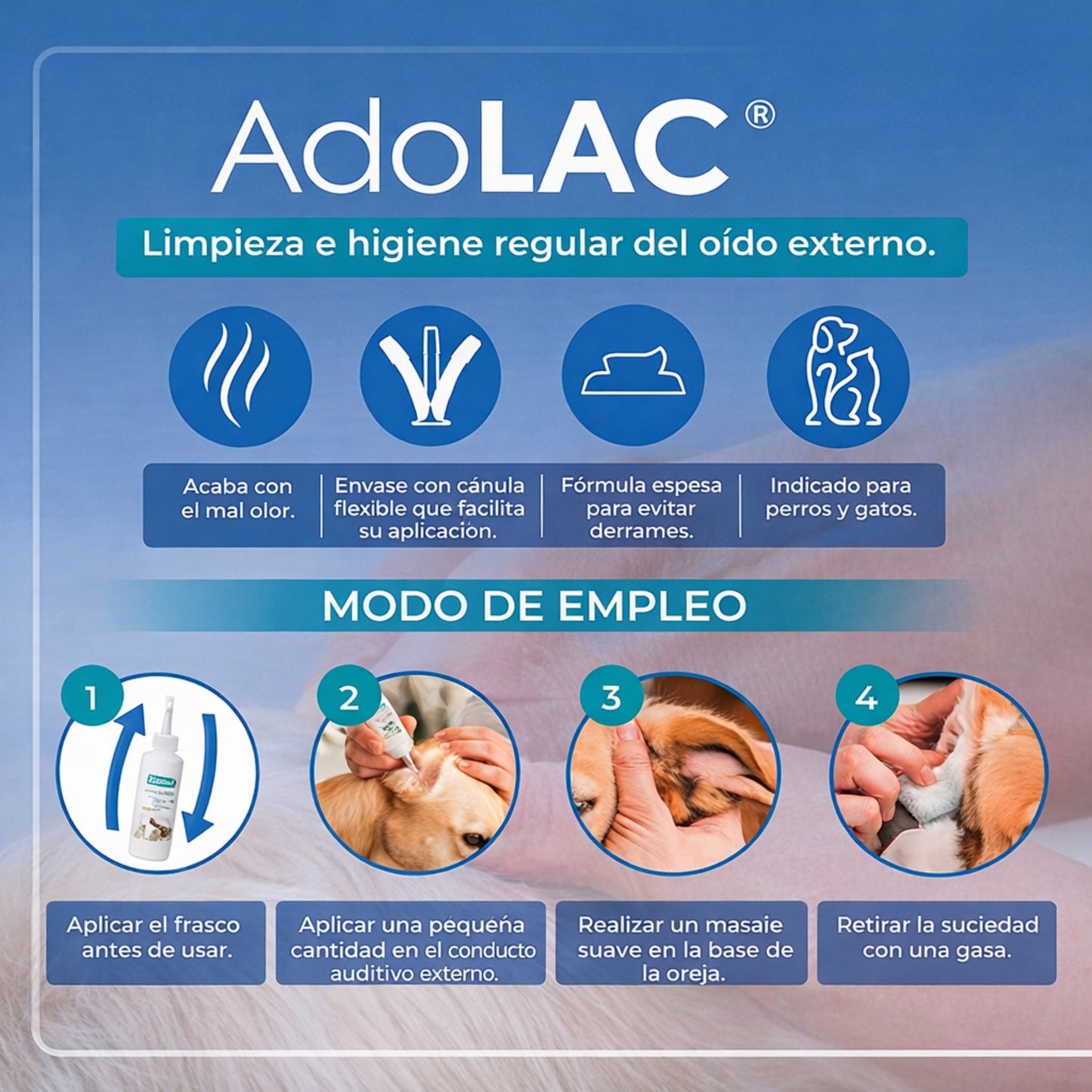 Adolac® – Limpiador Auricular para Perros y Gatos - Cosmos
