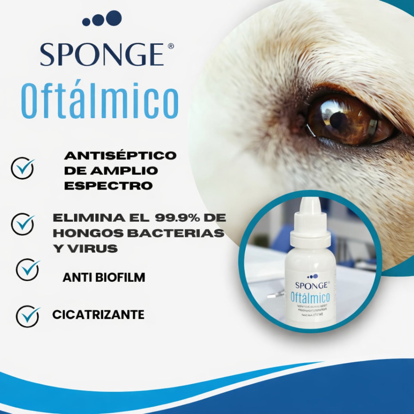 Sponge Oftálmico – Limpiador Ocular Antiséptico para Perros y Gatos - Cosmos